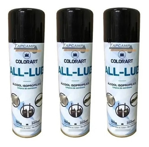 3 Spray Álcool Isopropílico Limpa Placa E Circuito 300ml 