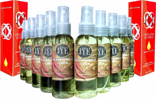 10 Botellas De Aceite Natural Jye Chile Puro 600ml