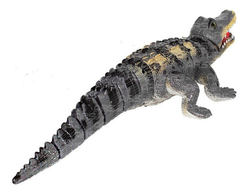 Juguete grande de cocodrilo y caimán en 3D, con movimiento y sonido, color gris