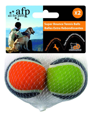 All For Paws Outdoor - Pelota De Tenis Super Bounce 2pk (2..