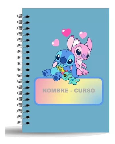 Kit Imprimible Stitch y Angel + Banner Circular Fondo Mesa Dulce