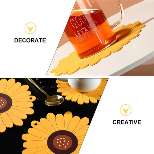 Posavasos Multifuncional De Silicona Con Forma De Girasol