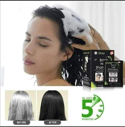 Imagen 3 de 3 de 10 Tinte Shampoo Negro Para Canas Sin Amoniaco Natural