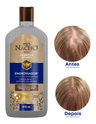 Shampoo Engrossador Tio Nacho + Volume E Espessura Aos Fios