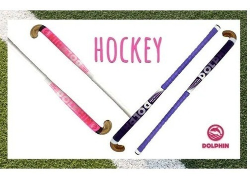 Palo Hockey Cesped Madera Reforzado Fibra Vidrio Dolphin