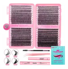 804 Kit Extension De Pestañas Maquillaje Diy 30d 40d 50d 60d Negro D 1.8 Cm 0.07 Mm