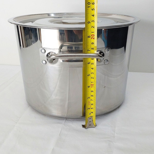 Caçarola De Indução Panela Inox Rasa Cooktop 12 Litros 30cm