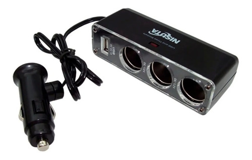 Cargador Auto Triple 12v 24v Nisuta Ns-co13u Usb Celulares