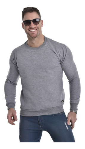 Imagen 2 de 4 de Buzo Hombre Liso Algodon Friza Cuello Rendondo Colores