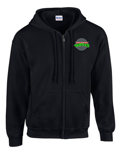 Buzo Capota Cremallera Tortugas Ninja Leonardo Hoodie Black 