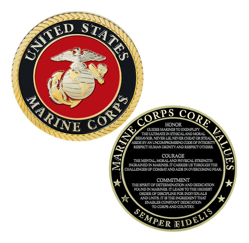 Usmc Core Values Moneda - Moneda De Desafio Del Cuerpo De Ma