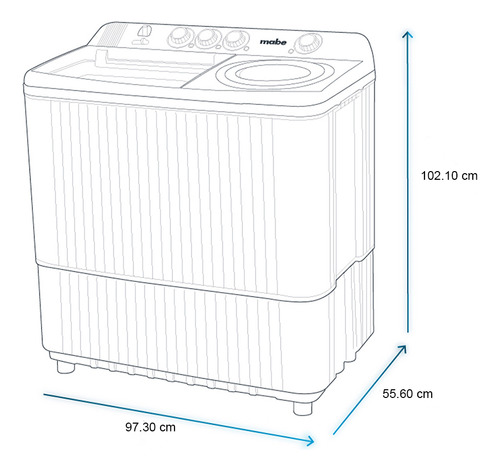 Lavadora Semiautomática 22 Kg Doble Tina Mabe Lmdx2224hbab0