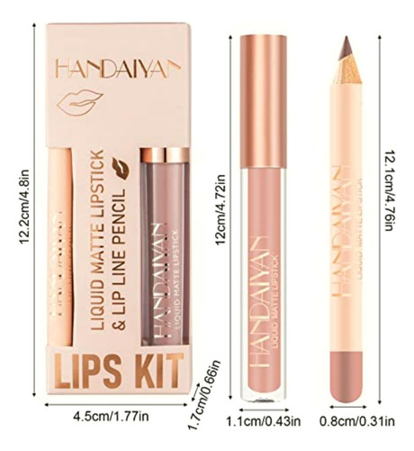 Nanyaciv Juego De Delineador De Labios Y Lápiz Labial,