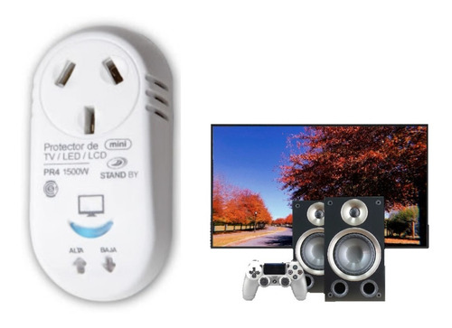Imagen 1 de 2 de Protector Tension Tv Smart Electrodomestico Led Corte De Luz Color Blanco
