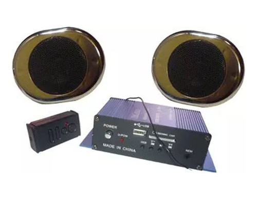 Kit Audio Moto Potencia Parlantes Usb Mp3 Radio Control Sd
