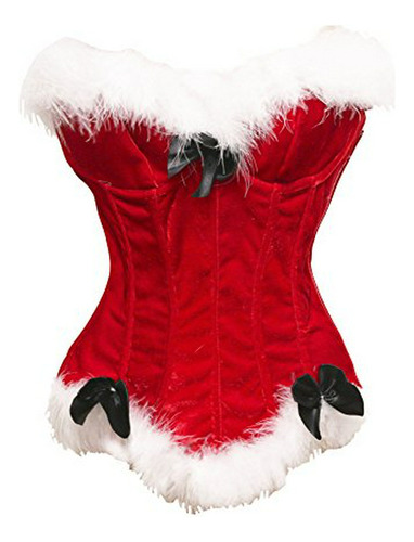 Bslingerie Sexy Christmas Mrs. Claus Costume Bustier Corset 