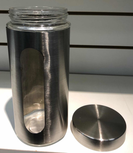 Imagen 3 de 5 de Frasco Tarro Rosca Vidrio Y Acero 22 Cms