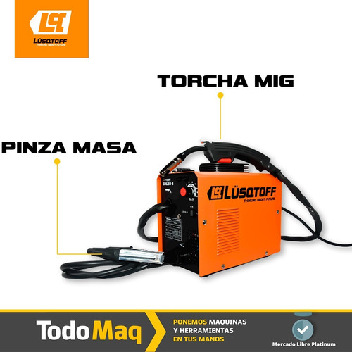 Imagen 3 de 9 de Soldadora Mig Lusqtoff Flux Mascara Alambre Escuadra Sml150
