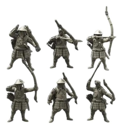 Miniaturas Samurais Mod 1, 1/32, Color Blanco