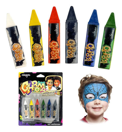 Maquillaje Pintura Facial Crayones Para Niños X 6