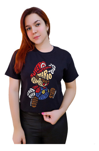 Polera Estampada Dama 100%algodón Mario Bros Exclusivo 575