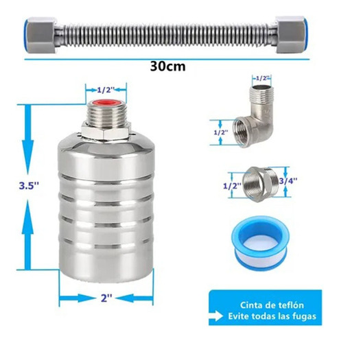 Válvula De Nivel De Agua Automática Acero Inoxidable+ Fuelle