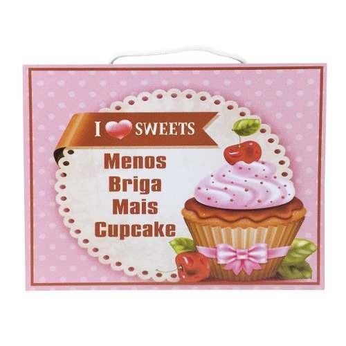 Quadro Frases I Love Sweets Area De Churrasco Mdf