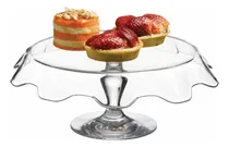 Comprar Pastelera Panera De Vidrio Con Pedestal Para Repostería Color Blanco