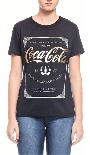 Camiseta Coca-cola Jeans Estampada Com Aroma Feminina 343202