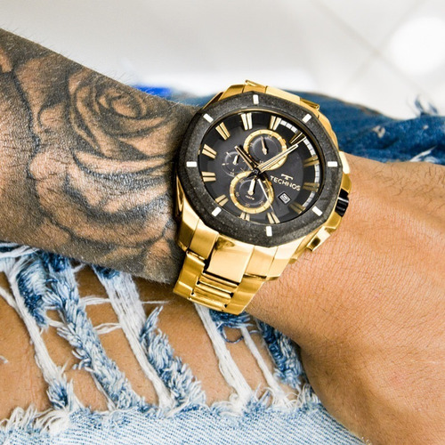 Relógio Technos Masculino Dourado Legacy Crono - Js16ab/4p