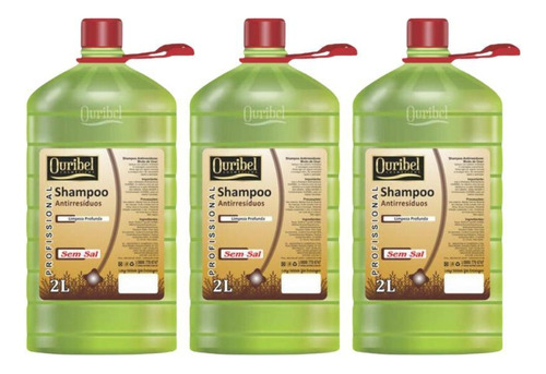 Shampoo Ouribel 2000ml Antiresiduos - Kit C/3un