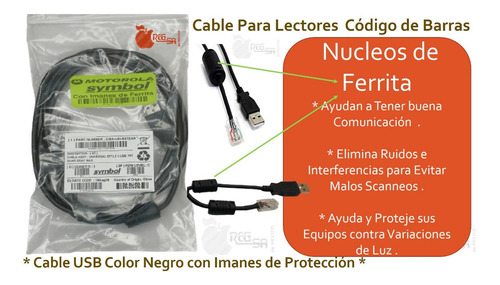 Cable Usb Para Lector Symbol Ls2208 Ls9208 Ls3578 M2007