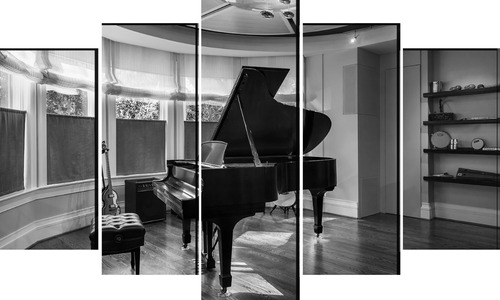 Cuadro Decorativo 5 Piezas Piano Instrumento Musical Arte Te