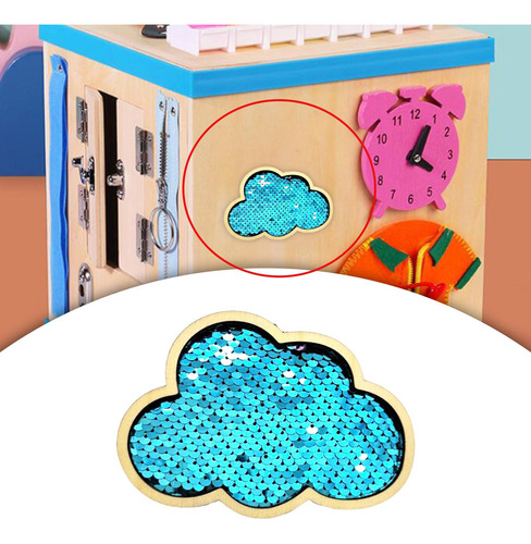 2 Busy Board Toy Lentejuelas Accesorios De Azul 13cmx9cm
