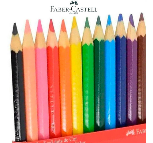 Imagem 2 de 2 de Lápis De Cor 12 Cores Ecolápis Faber Castell
