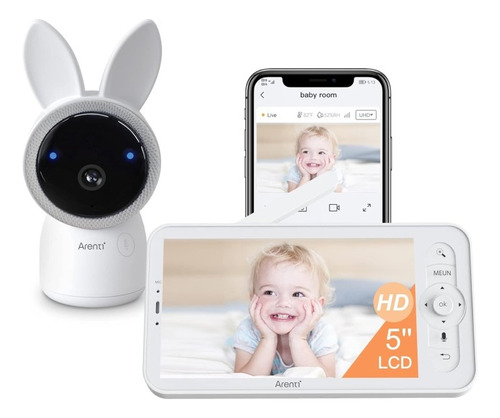 Camara De Seguridad Wifi 2k Baby Call Con Monitor Arenti