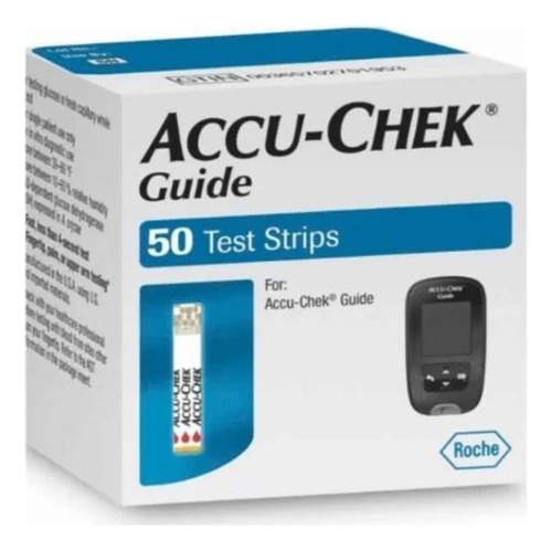 Tiras Accu-chek Guide 50 Para Sensor Continuo Medidor De Negro