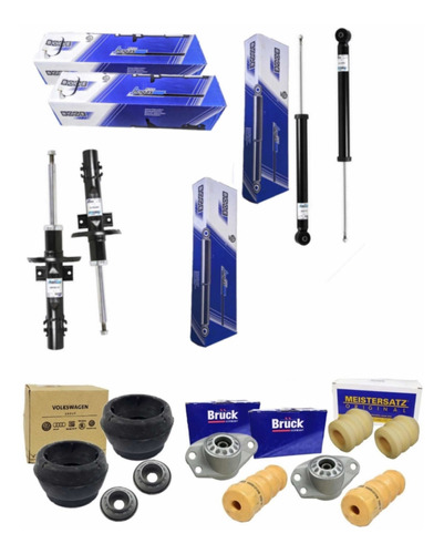 Kit Amortiguadores Del Y Tras Con Bases Vw Vento