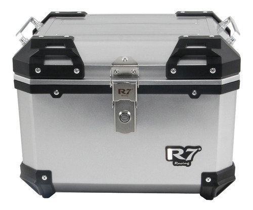 Maleta Top Case Para Moto R7 Plata 45l Con Plato Adaptador