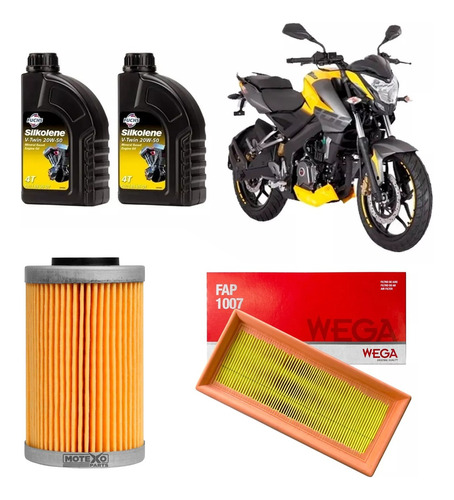 Kit Service Bajaj Rouser Ns As Filtros + Silk 20w50 Sia++