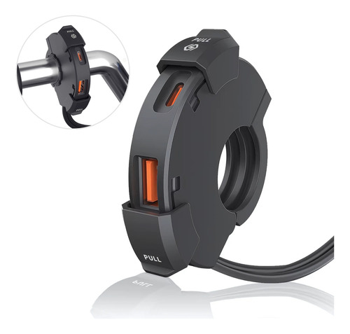 Carregador Celular Moto Tomada Usb Turbo Qc3.0 Impermeavel