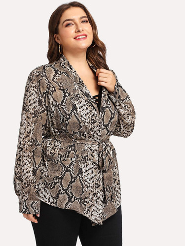 Tapadito Lazo Animal Print Serpiente Plus Size Shein