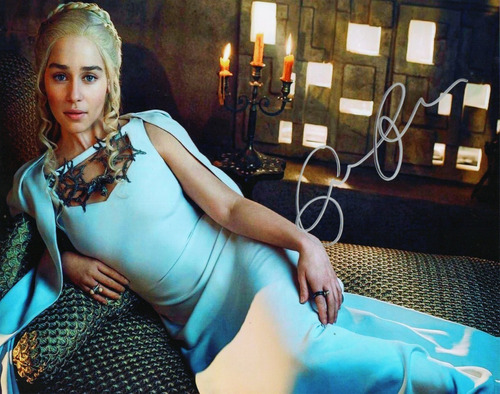 Autógrafo De Emilia Clarke  Foto 8 X 10 Pul Coa