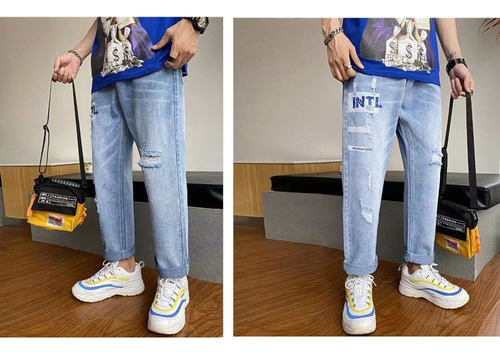 Jeans Largos Básicos Para Hombre N Wds02