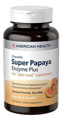 American Health Super Papaya Enzyme Plus Tabletas Masticabl.