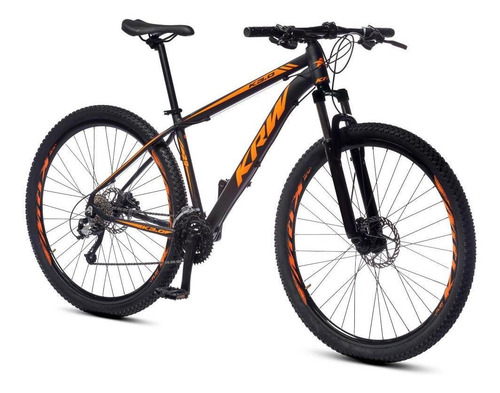Bicicleta Aro 29 Krw Alum 24 Vel Freio A Disco Hidráulico R2 Cor Preto/laranja Fosco