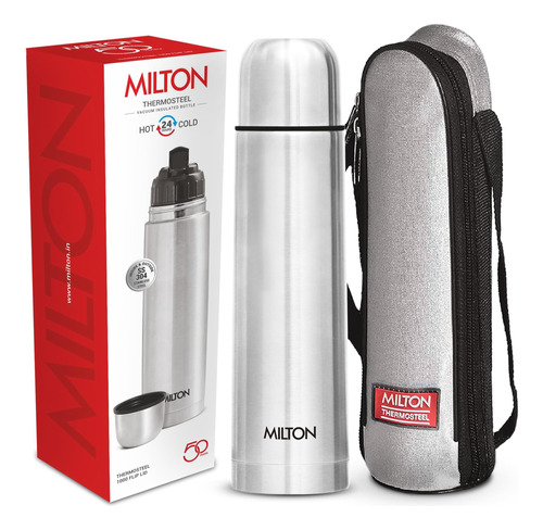 Milton Thermosteel Flip Lid Flask 1000, Doble Pared Aislada 