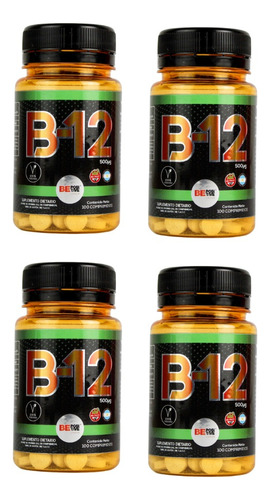 Vitamina B 12 100 Tabletas 500 Mcg Apto Vegano X 4 Uni