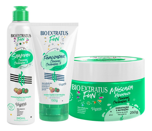 Kit Cabelos Cacheados E Crespos Fun Vegano - Bio Extratus
