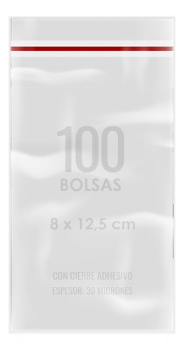 Bolsas Plasticas Celofán Adhesivas 8x15 Cm 100 Unds